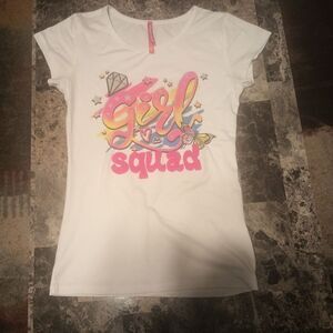 Girls' White Graphic Tee
